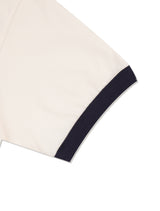 UNISEX Overfit Puppy Surfing Ringer Short Sleeve T-Shirt Cream Navy (FCE2TS401M)