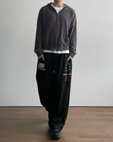 Roving Slub Cropped Hooded Zip-up