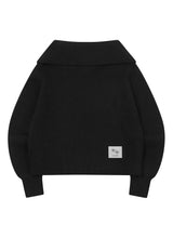 OVIA COLLAR-NECK KNIT ZIP-UP (3COLOR)