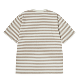 25SS ストライプロゴプリントショートスリーブTシャツ ベージュ