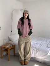 COMBI STRIPE HOOD TEE (3C)
