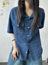 Brownie Plaid Semi-Cropped Shirt 3color