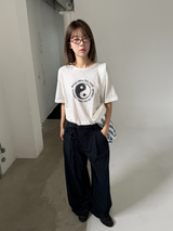 ベルテッド デニム ワイドスラックス