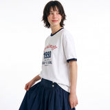 チェッカー アーチ ロゴ リンガー Tシャツ(3color)
