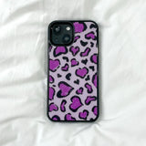 [MADE][Magsafe Glass Bumper Case] Heart Leopard Drawing Case ⋆ Purple