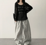 レオストラップバンディングワイドパンツ