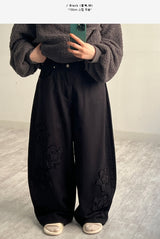 Floral Patch Balloon Wide Pants