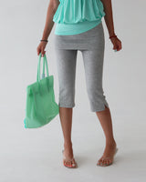 Folding roll-up capri leggings pants