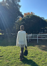 FRINGE V LONG KNIT