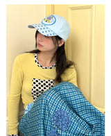 【即日発送】UnsocialNigh original niche design illustration print star Taichi Dog cap female versatile 