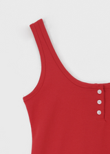 [MADE] Forpoon Frill Henley Neck Sleeveless Top