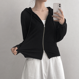 スリムフィット リブド フーディー ジップアップ、デイリー スリム フーディー ジップアップ(3 colors)