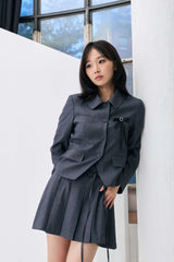 SWAN CROP JACKET / CHARCOAL