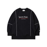 Sports Dept Logo Piping Nylon Pullover - Black