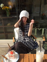 Low Check Pleated Dress (2color)