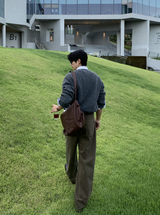 glass-like cash round hachi knit cardigan