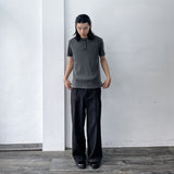 Faded Ribbed Henley Shirt