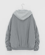 [unisex] Youinb Two-Way Shirring Hood Flight Jumper