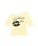 PLASTIC KISS ONE-SHOULDER TOP (YELLOW) F26QB051