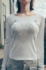 Ornament printed top (White)