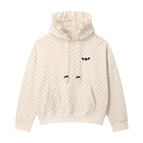 Dot Ruffle Hoodie - IVORY