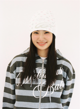 Web Baby Striped Hoodie Zip-Up - Grey/Khaki