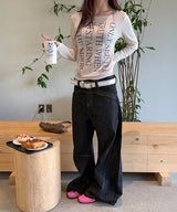 Golgi lettering long sleeves(3color)