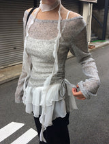 クルン スウェイイング メッシュ ブーツカット トレーニング パンツ