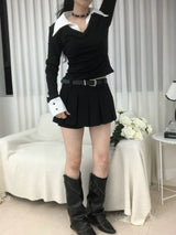 ベルトツーバックルミニスカートパンツ
