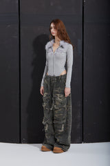 FUR COLLAR BODYSUITE