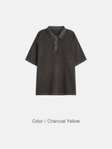 ロムピグメントダイストライプポロT – 4 Colors