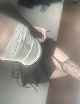 yuyuni lace garter stocking (black)