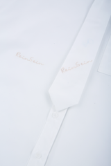 White overfit shirts & tie set