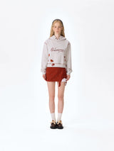 13DE MARZO Heart Bear Pocket Hoodie Grey