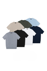 ケーブル ニット クルーネックTシャツ
