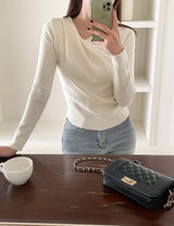 Delo Shirring Unbalanced Drape Knit