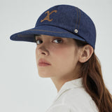 VA Curved Denim Stitch Detail 5Panel Ball Cap / Indigo