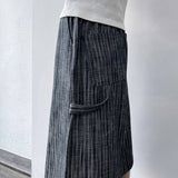ストライプ ストラクチャード ワイドショーツ