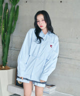 UNISEX 2WAYハートシャツ ブルー