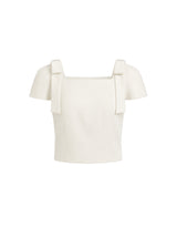 [PRE-FALL] [ATELIER] Elin Ribbon Sleeve Square Neck Blouse Ivory