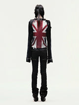 "CZ SPIKE STUDDED SKINNY BLACK JEANS "