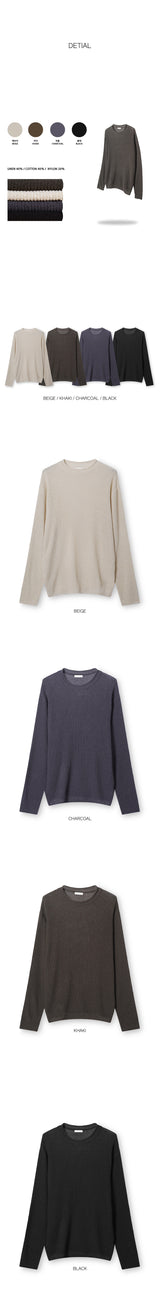 [S/S] Hazzi boucle linen round neck knit(4color)