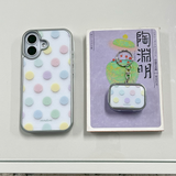 [MADE][Glossy Glass Silver Bumper Case] Pastel Dot 