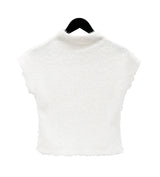 Anti-Fur Half-Pola Short-Sleeve Knit