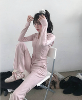 [♡MADE♡] パピーベロアバックアイレットスリムフードジップアップ
