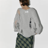 Loose drop label knit Mint