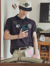 リクル96ストライプカラー半袖Tシャツ