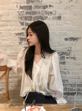 AD ストラップピンタックフリルラッフルブラウス (3color)