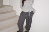 Corduroy Banded Layered Pants