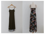 CHECK PATCH PRINTING LONG DRESS